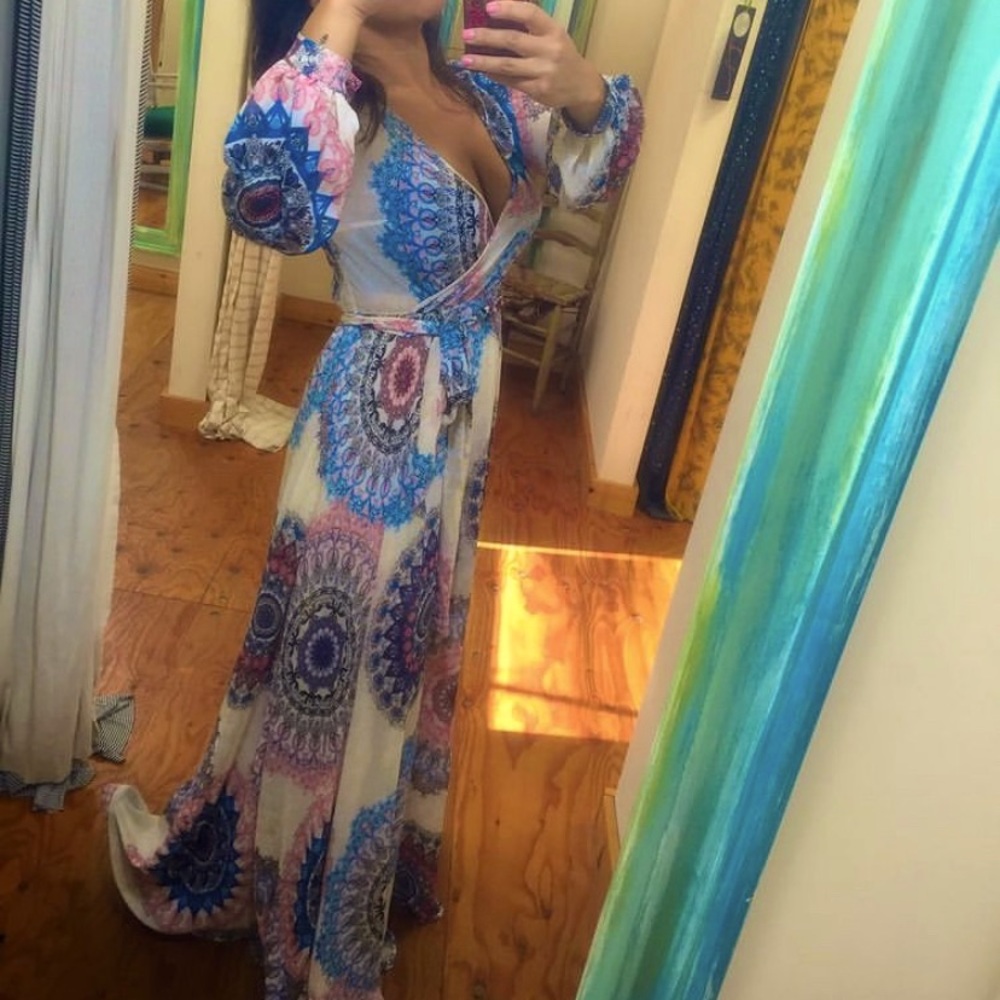 Long Mandala Print Dress